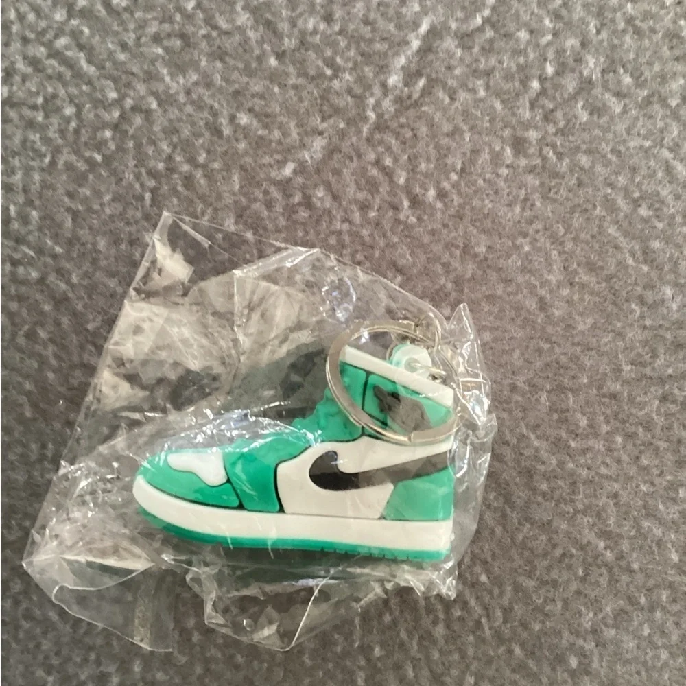 Green white black Jordan high top sneaker key chain